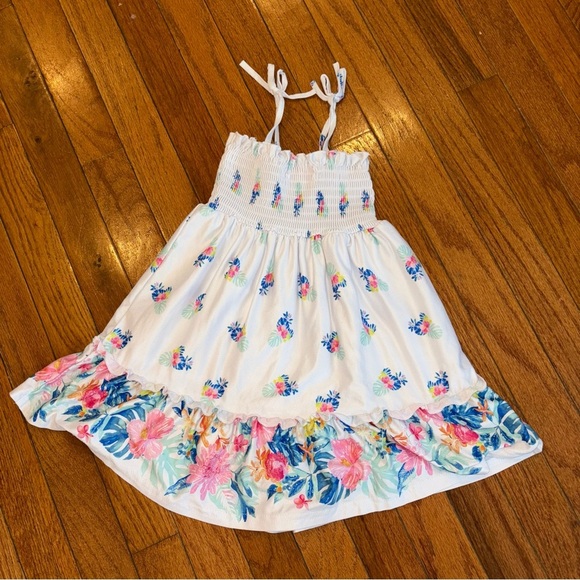 Tommy Bahama Toddler 2T Girls Smocked Hawaiian White Pull On Dress - Picture 5 of 6